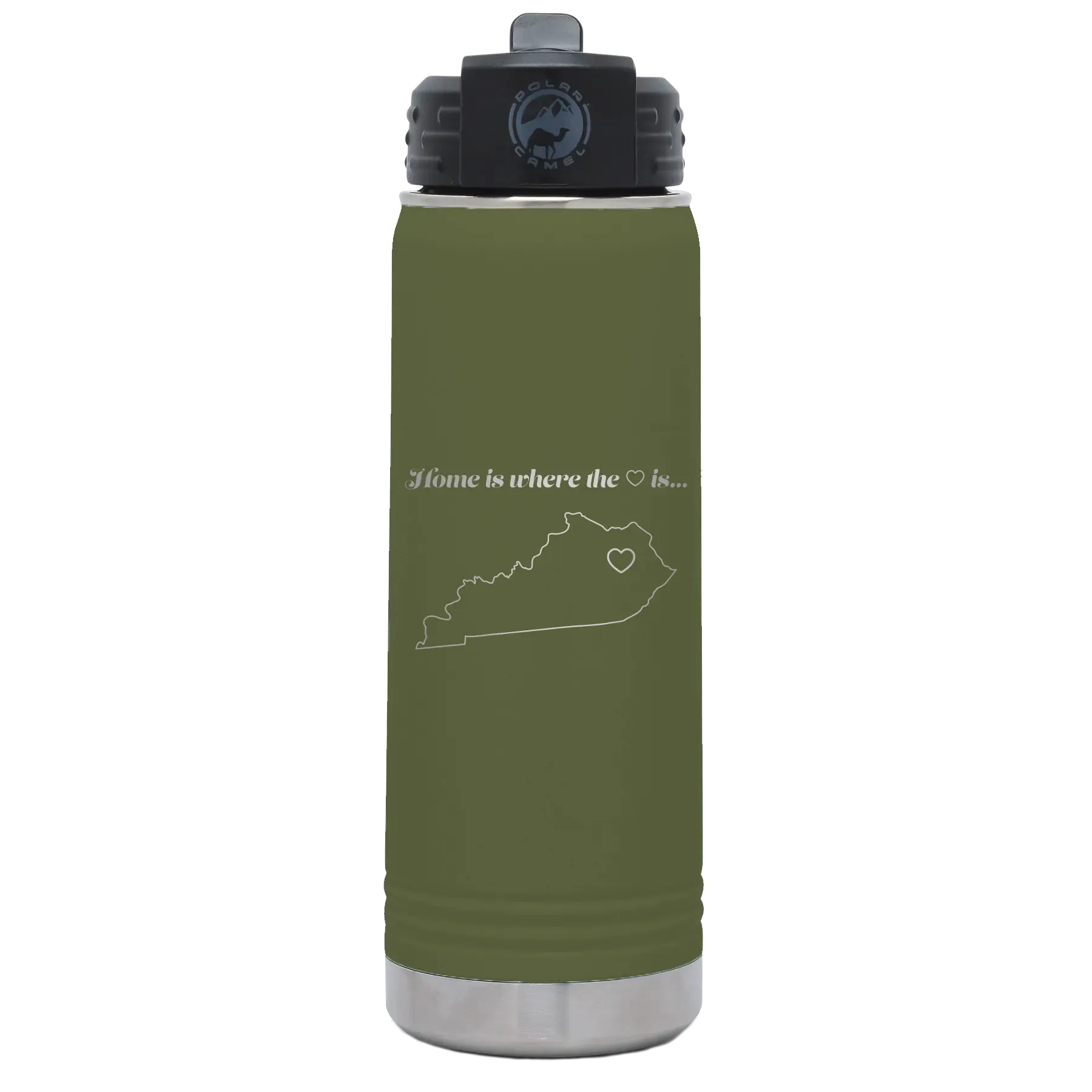 9aPersonalized-Kentucky-Heart-20-oz-Water-Bottle-Olive-Green
