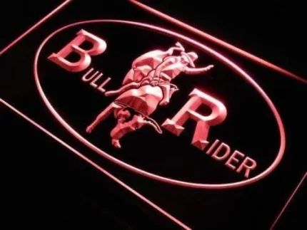 Cowboy Bull Rider LED Light Sign