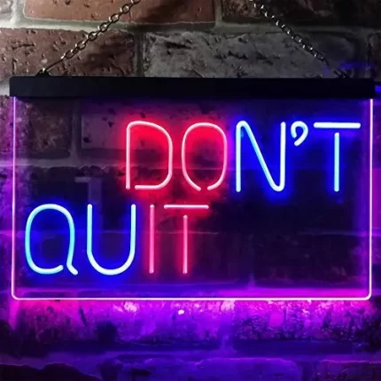 Don't Quit Do It Positive Quote Wall Decor LED Light Sign