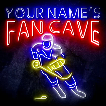 Custom Ultra-Bright Hockey Fan Cave LED Sign with Remote (Neon-Style, LED Technology)
