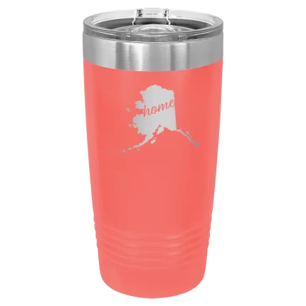 Personalized Alaska Home 20 oz Tumbler - Coral