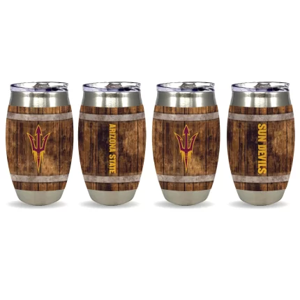 Set of 4 15oz Arizona State Sun Devils Barrel Tumbler