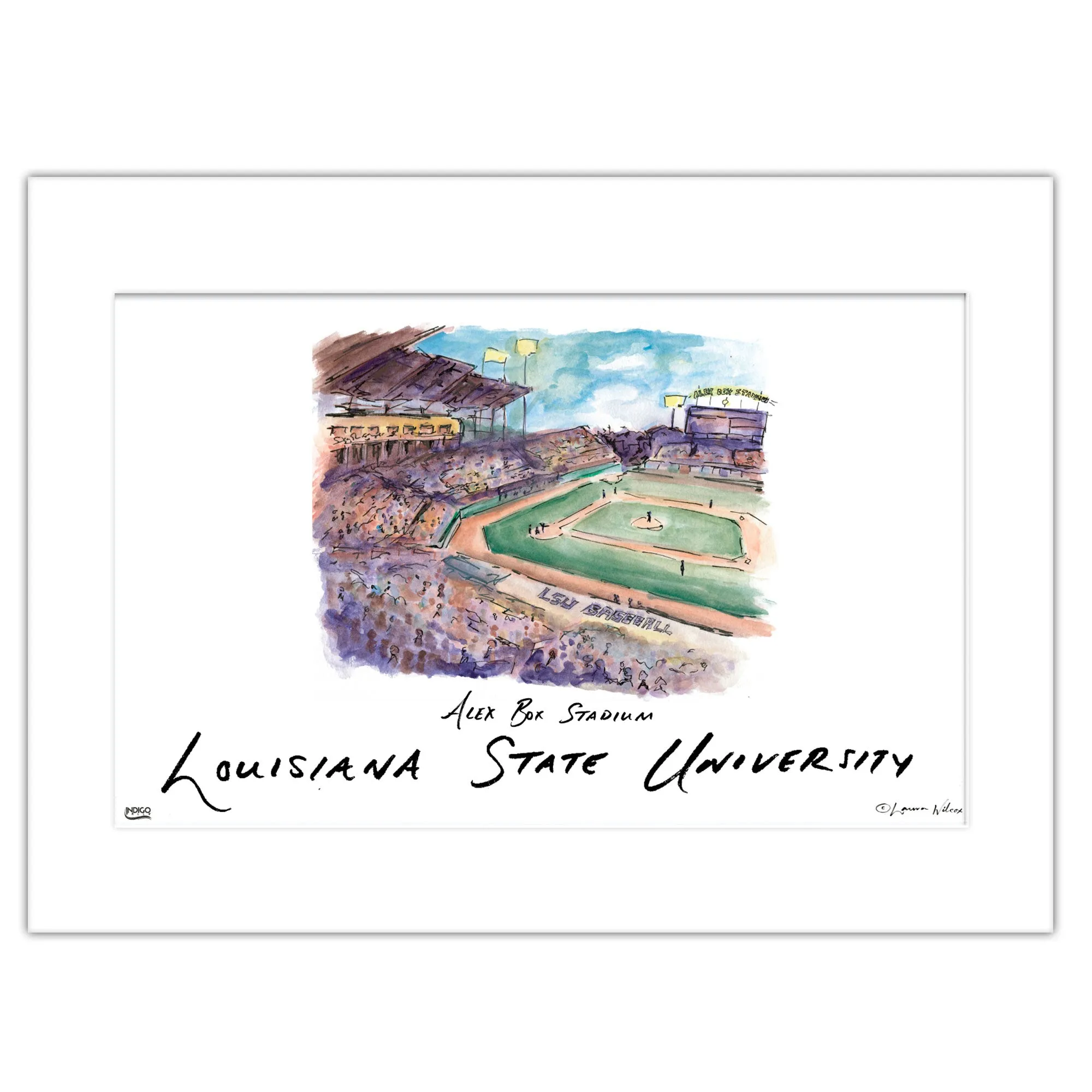 9eLSU-Alex-Box-Stadium-Matted-Watercolor-Wall-Art-11-x-14-by-Laura-Wilcox