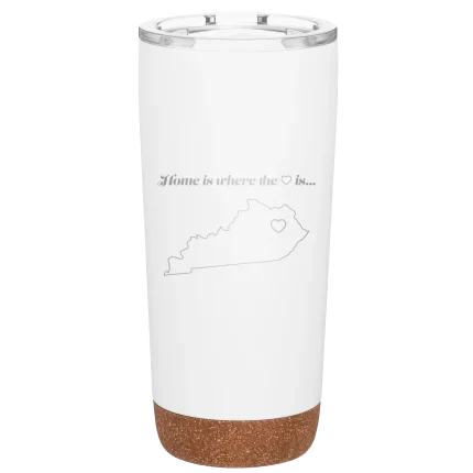 Personalized Kentucky Heart 20 oz Tumbler - White