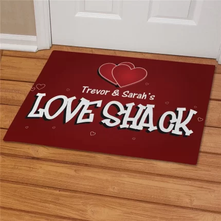 Love Shack Personalized Doormat - Custom Romantic Entry Mat