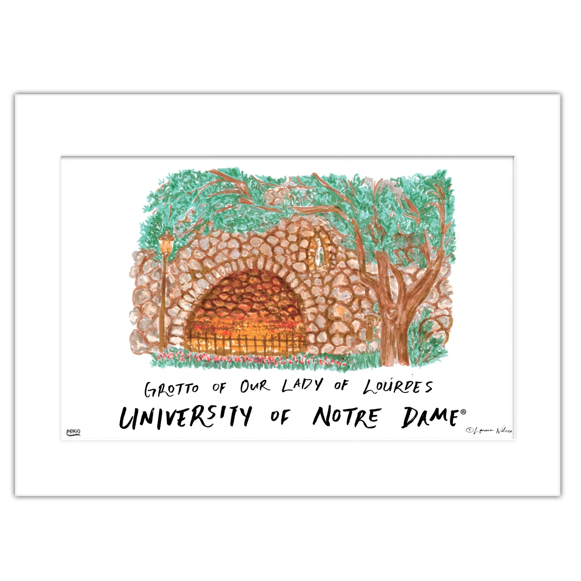 9fNotre-Dame-Grotto-of-Our-Lady-of-Lourdes-Matted-Watercolor-Wall-Art-11-x-14-by-Laura-Wilcox