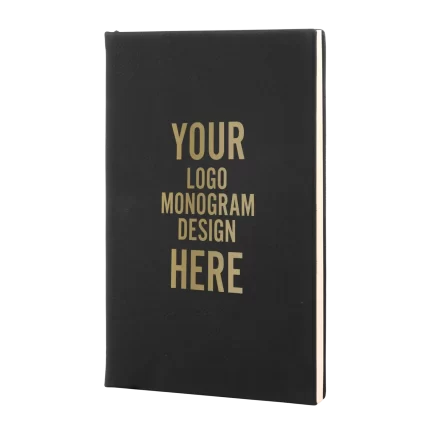 Personalized Leatherette Sketch Book 5.25" x 8.25" (Blank Pages) - Black Gold