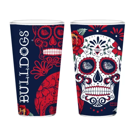 Set of 2 Gonzaga Dia de los Muertos Pint Glasses