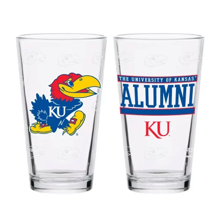 Set of 2 Kansas Jayhawks 16oz Alumni Pints