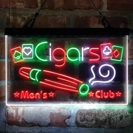 Cigar Men's Club Poker Room Deluxe App-Enabled 3-Color LED Light Sign