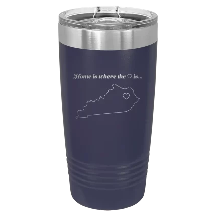 Personalized Kentucky Heart 20 oz Tumbler - Navy