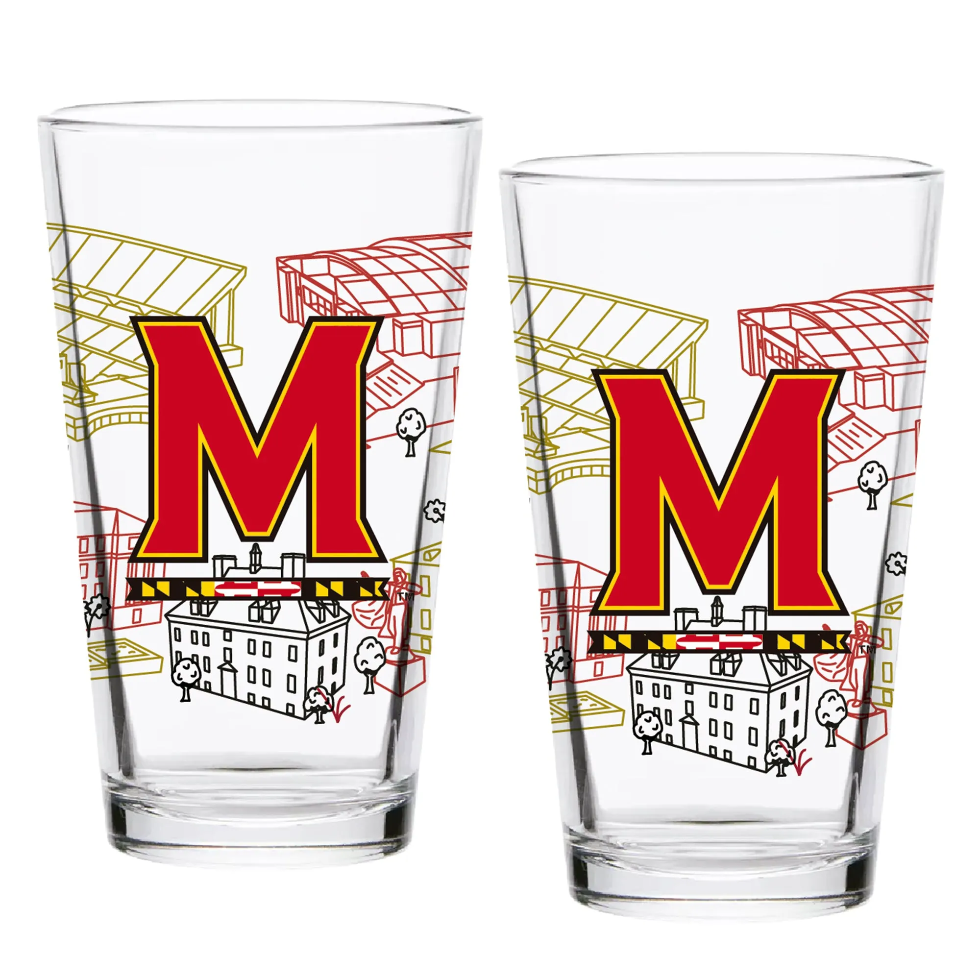 9kSet-of-2-Maryland-Terrapins-Campus-Line-Art-16oz-Pints