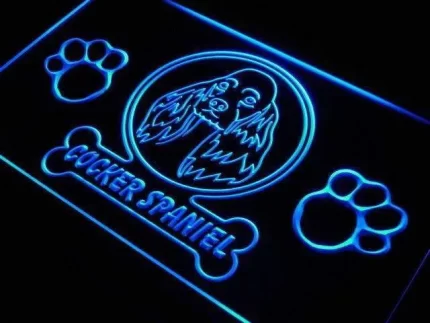 Cocker Spaniel Dog LED Light Sign