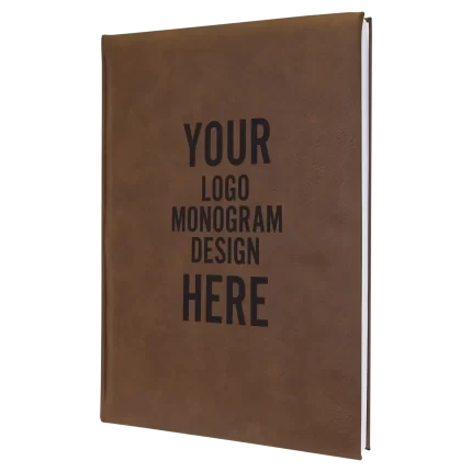 Personalized Leatherette Journal 7" x 9.75" (Lined Pages) - Dark Brown