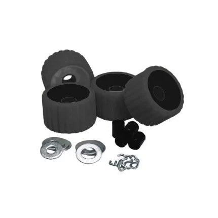 Ribbed Roller Replacement Kit - 4 Pack - Black