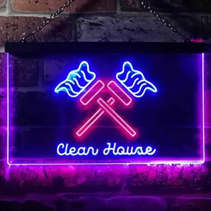 Clean House Maid Services LED Light Sign