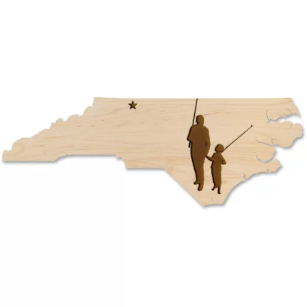 Mayberry Wall Hanging - Andy and Opie on NC State Outline