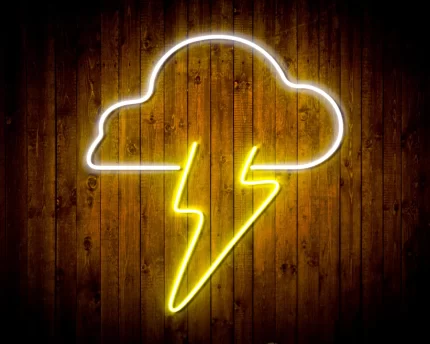 Cloud Lightning Bolt Flex Silicone LED Sign (Neon-Style, LED Technology)