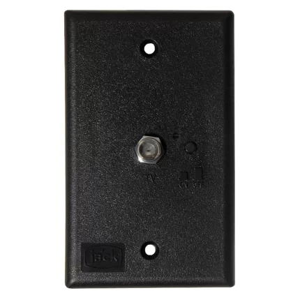 Jack PB1001 TV Antenna Power Injector Switch Plate - Black