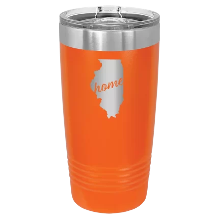 Personalized Illinois Home 20 oz Tumbler - Orange