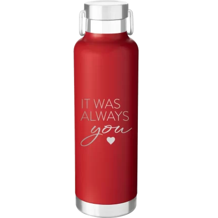 Personalized It Was Always You 24 oz Water Bottle - Red
