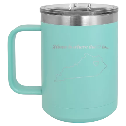 Personalized Kentucky Heart 15 oz Mug - Teal