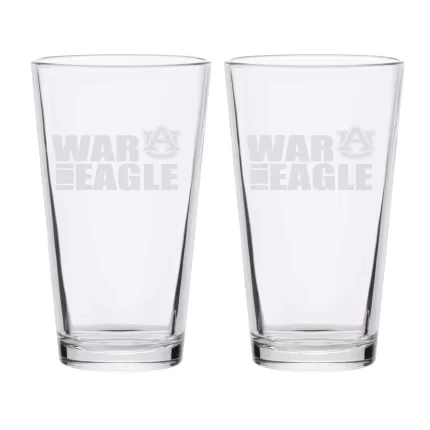16oz Auburn Tigers Etched Slogan Pint 2 Pack