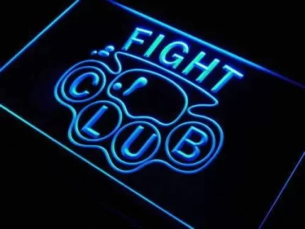 Brass Knuckles Fight Club LED Light Sign