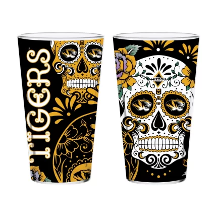 Set of 2 Missouri Dia de los Muertos Pint Glasses