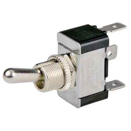 SPDT Chrome Plated Toggle Switch - ON/OFF/ON