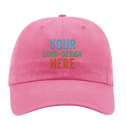 Embroidered Richardson 320 Washed Chino Hat - Hot Pink