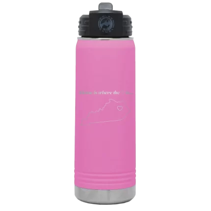 Personalized Kentucky Heart 20 oz Water Bottle - Light Purple