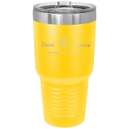 Personalized 2 Lines Name Anniversary 30 oz Tumbler - Yellow