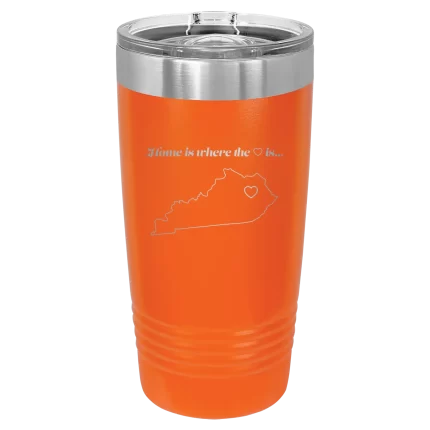 Personalized Kentucky Heart 20 oz Tumbler - Orange
