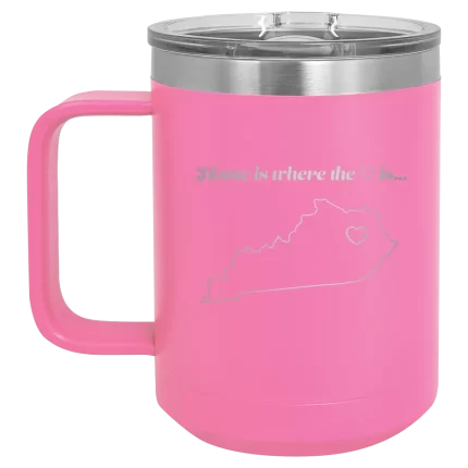 Personalized Kentucky Heart 15 oz Mug - Pink