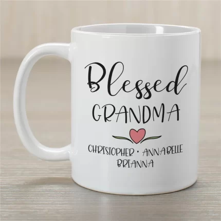 Blessed Grandma Coffee Mug - Custom Grandmother Mug with Blessed Message