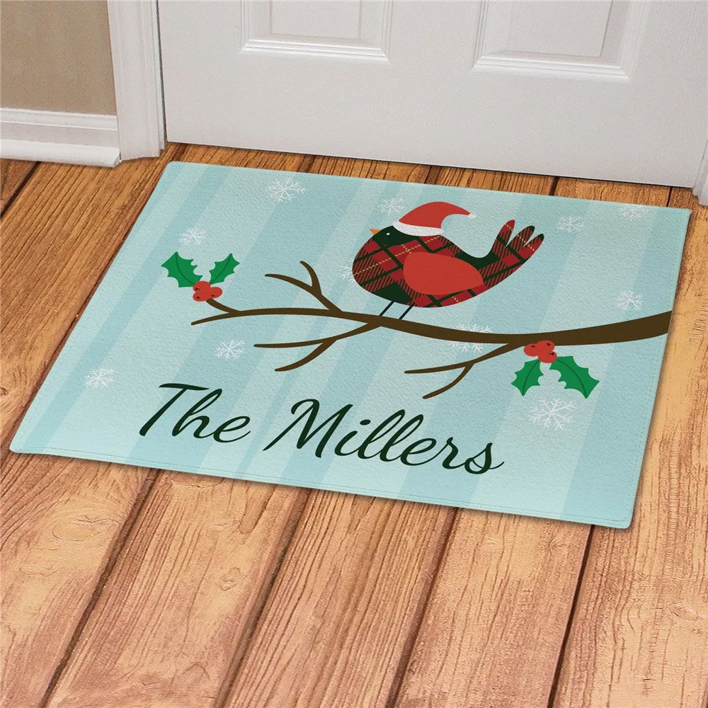 9wChristmas-Cardinal-Hat-Personalized-Doormat-Custom-Holiday-Entry-Mat