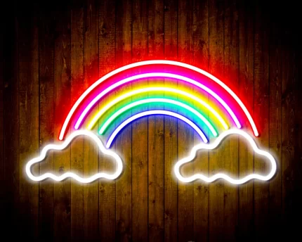 Clouds with Rainbow Kid Room Flex Silicone LED Sign (Neon-Style, LED Technology)