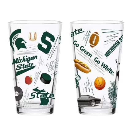 Set of 2 Michigan State Spartans Local 16oz Pints