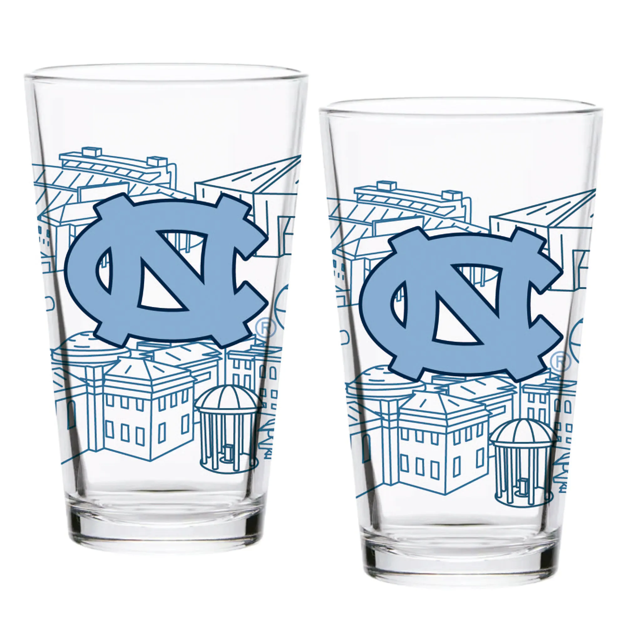 9xSet-of-2-North-Carolina-Tar-Heels-Campus-Line-Art-16oz-Pints