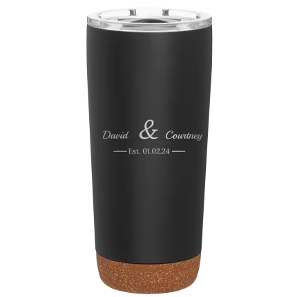 Personalized 2 Lines Name Anniversary 20 oz Tumbler - Black