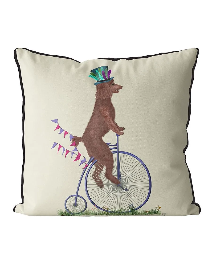 9yPoodle-Brown-on-Penny-Farthing-Cushion-Throw-Pillow