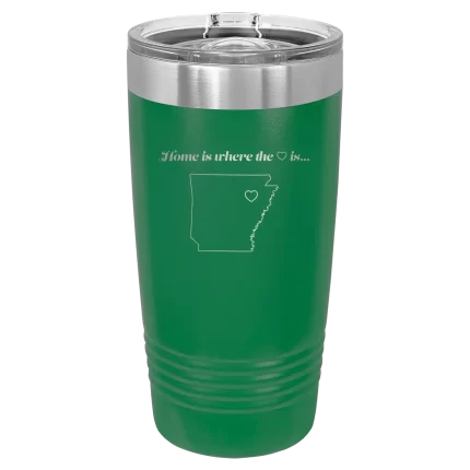 Personalized Arkansas Heart 20 oz Tumbler - Green