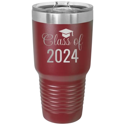 Personalized Class of 30 oz Tumbler - Maroon