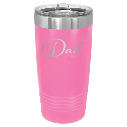 Personalized Dad Est 20 oz Tumbler - Pink