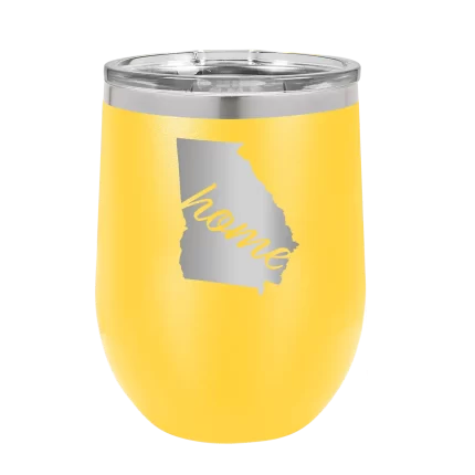 Personalized Georgia Home Wine Cup - Yellow