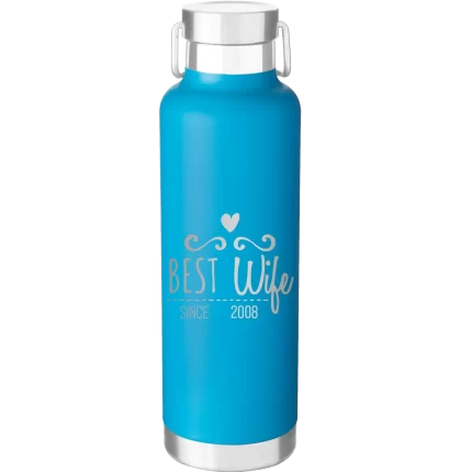 Personalized Best Wife 24 oz Water Bottle - Aqua