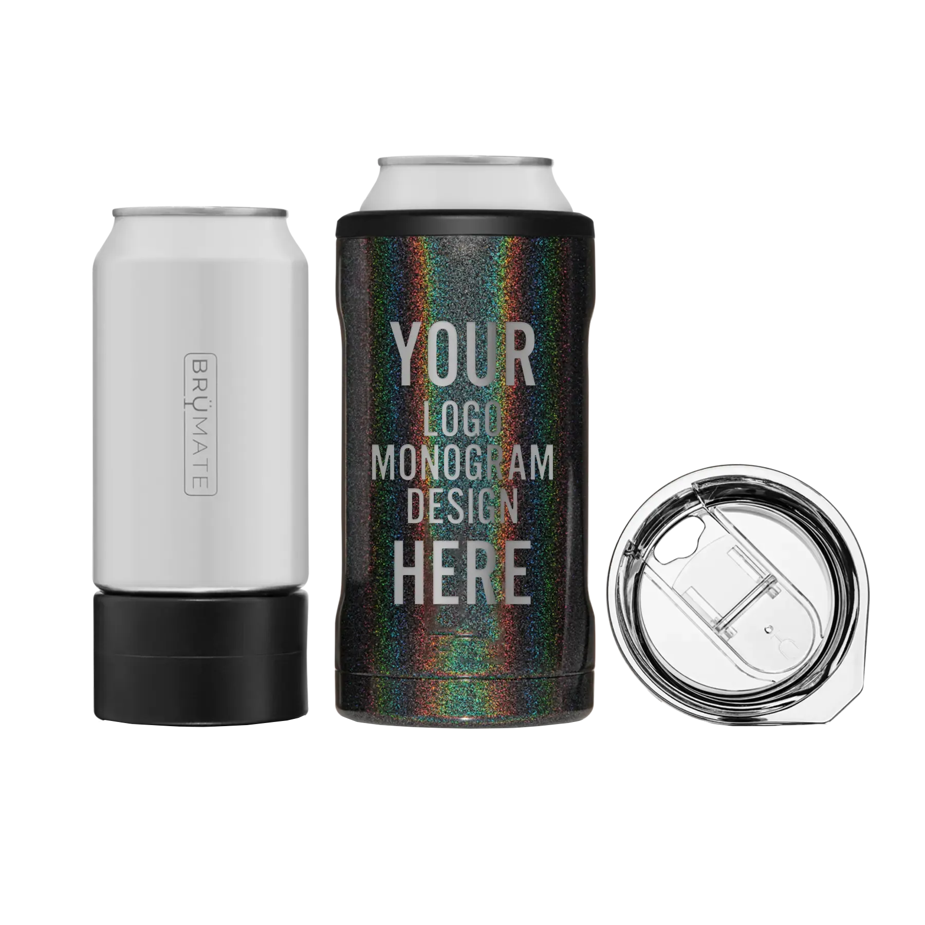 1zPersonalized-BruMate-Hopsulator-Trio-3-in-1-Glitter-Charcoal