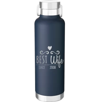 Personalized Best Wife 24 oz Water Bottle - Navy