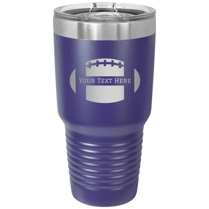 Personalized Football 30 oz Tumbler - Purple